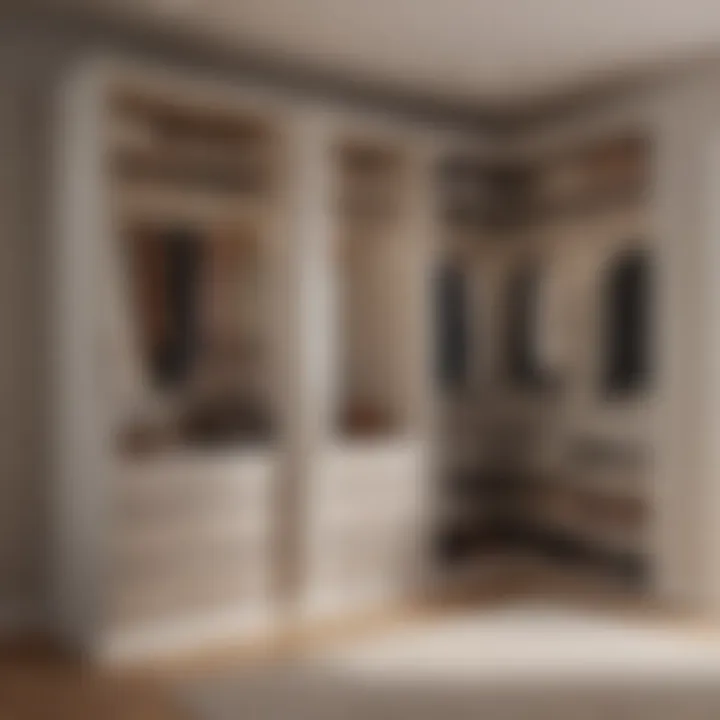 A modern entry closet showcasing innovative storage solutions.