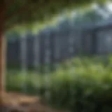 A beautifully designed rain chain enhancing a garden
