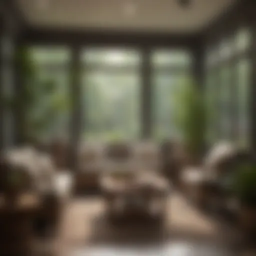 Elegant sunroom furniture arrangement showcasing comfort and style