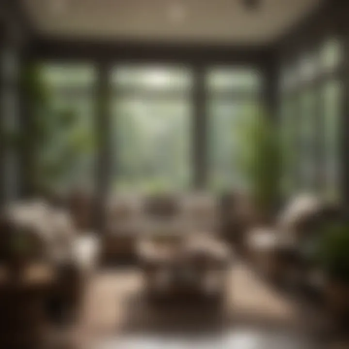 Elegant sunroom furniture arrangement showcasing comfort and style