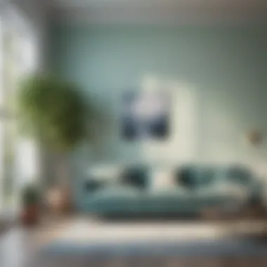 Calming Palette for Living Rooms Calming palette of soft greens and blues