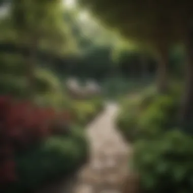 Well-maintained shaded garden featuring various shrubs