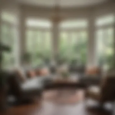Elegant Furniture Arrangement in a Sunroom Cozy sunroom with elegant furniture arrangement