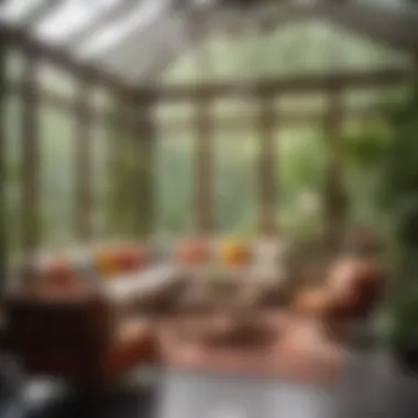 Modern and Classic Styles in a Vibrant Sunroom Vibrant sunroom showcasing modern and classic furniture styles
