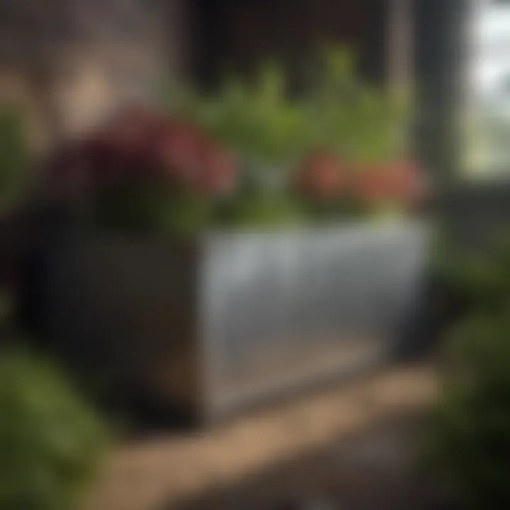 Durable metal garden box designed for urban gardening