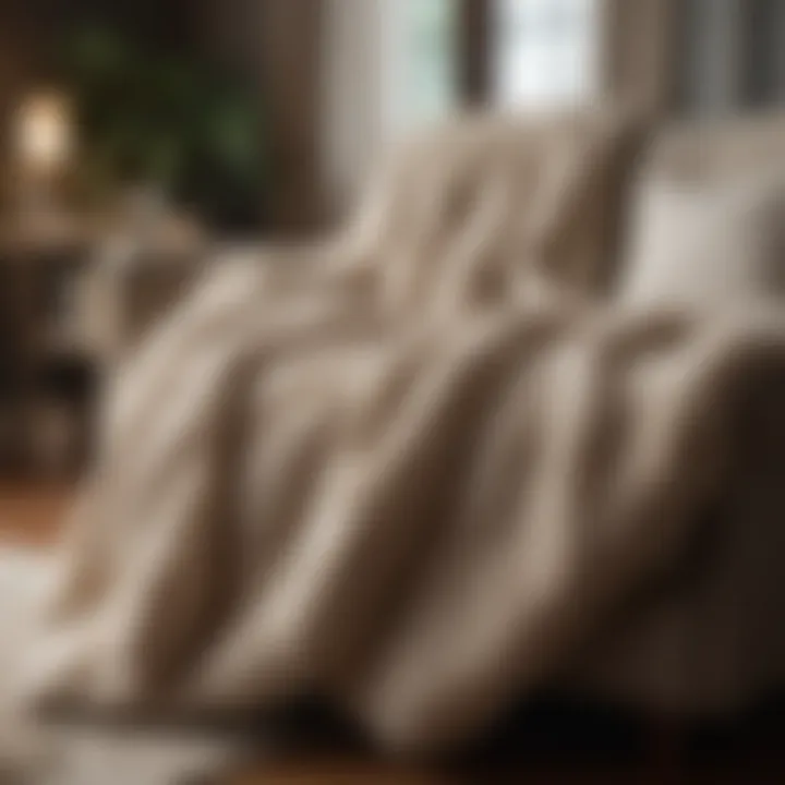 Cozy fleece comforter draped over a chair