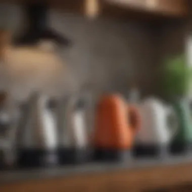 Diverse Range of Electric Gooseneck Kettles Variety of electric gooseneck kettles displayed together