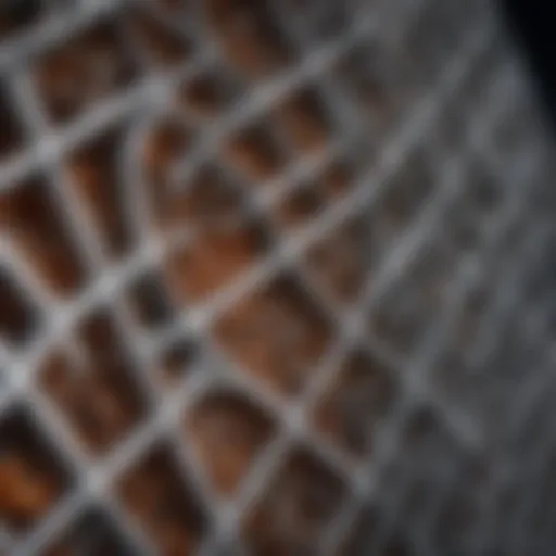 A close-up view of a HEPA filter showcasing its intricate design.