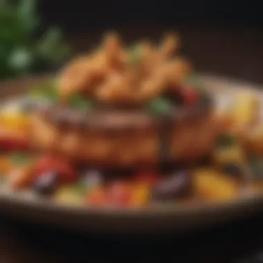 Gourmet Air-Fried Cuisine A beautifully plated air-fried dish showcasing vibrant colors and textures.