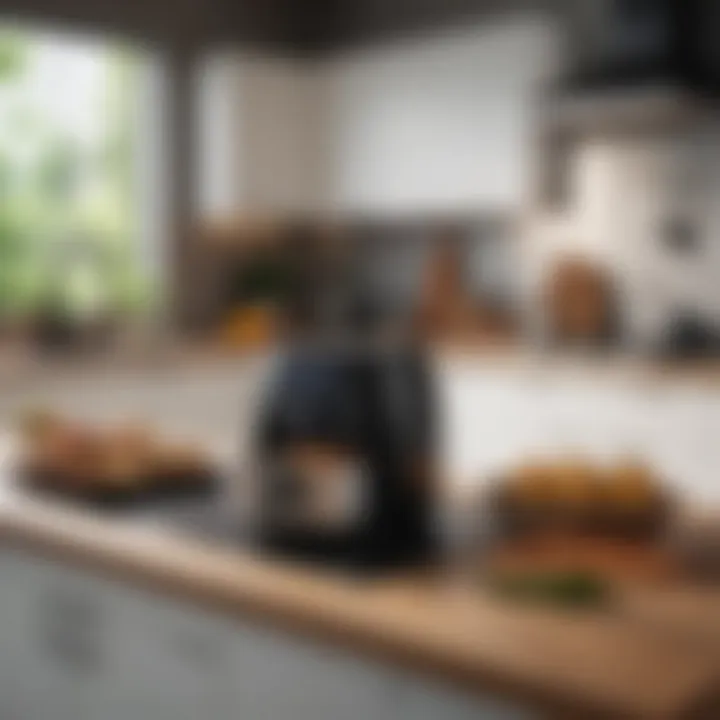 A well-organized kitchen showcasing the versatility of an air fryer.