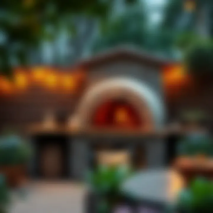 Classic outdoor setup featuring a wood fired pizza oven