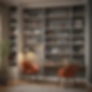 Functional bookcase nook showcasing organization and practicality
