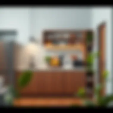 Functional kitchenette featuring innovative storage solutions