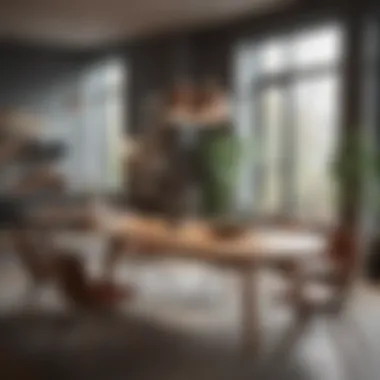 DWR Gather Table in Contemporary Living Area DWR Gather Table styled in a contemporary living area