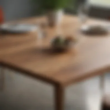 Material Finish of DWR Gather Table Close-up of DWR Gather Table's material finish showcasing quality and design