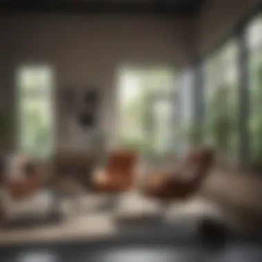 Stylish Open Plan Chair in Contemporary Living Room A stylish open plan chair in a contemporary living room setting