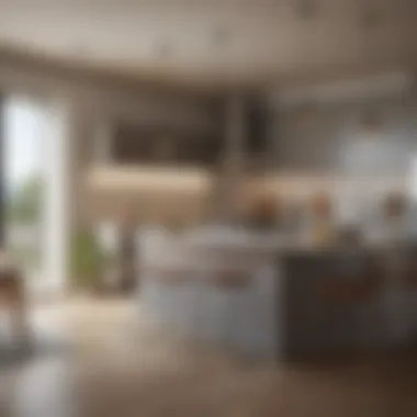 Efficient Kitchen Layout with Breakfast Bar Functional layout showcasing an efficient kitchen with a breakfast bar