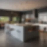 Modern breakfast bar elegantly integrated into a contemporary kitchen