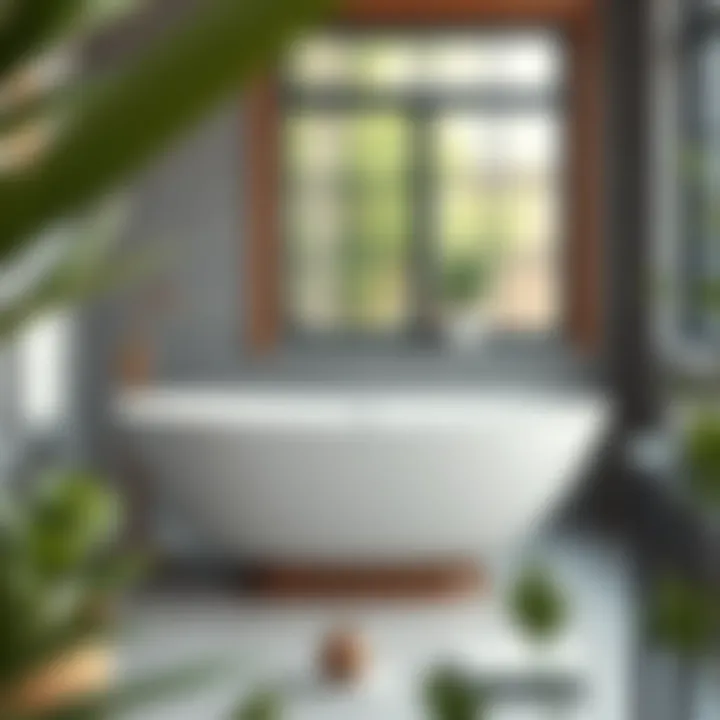 Stylish freestanding tub showcasing unique materials and finishes