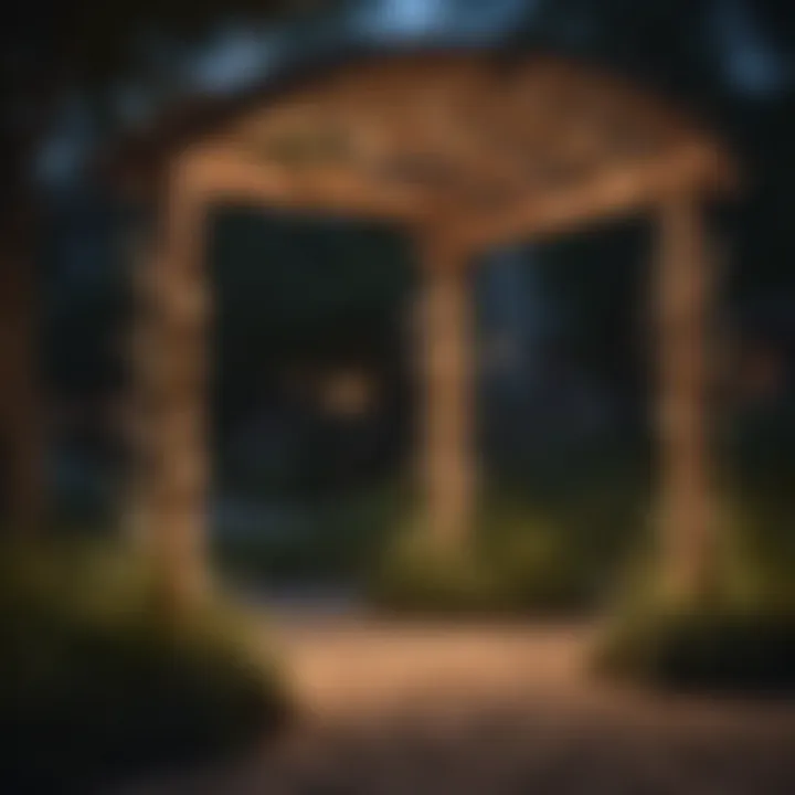 Various types of arbor lights enhancing a backyard space