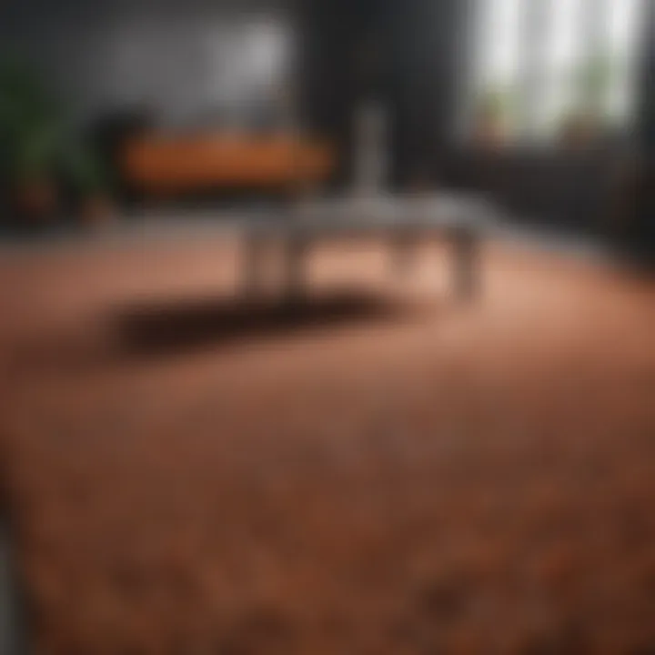 Sample of speckled berber carpet in a design studio setting