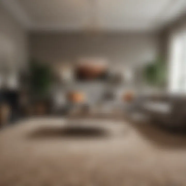 Living room featuring speckled berber carpet in a contemporary setting