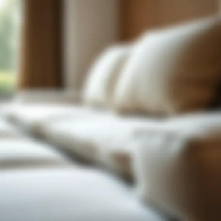 Close-up of materials used in two-way sofa design