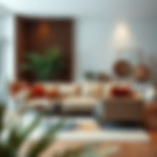 Elegant two-way sofa in a modern living room setting