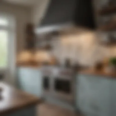 Elegant kitchen featuring the Wolf countertop oven as a focal point
