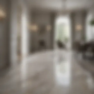 Classic marble flooring in a traditional dining area