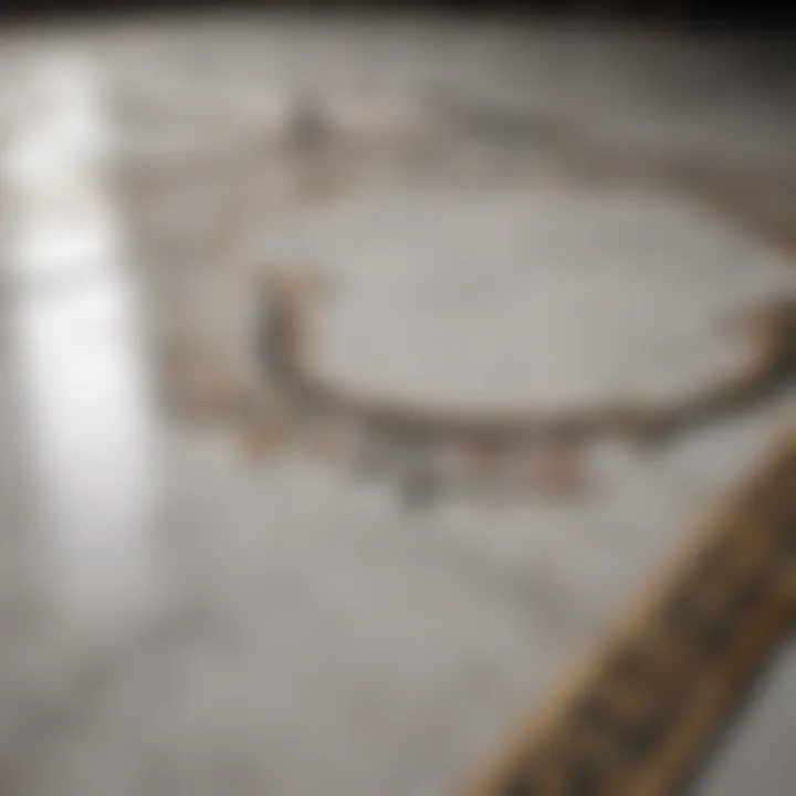 Close-up of intricate marble floor detailing