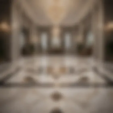 Contemporary marble floor patterns in a stylish foyer