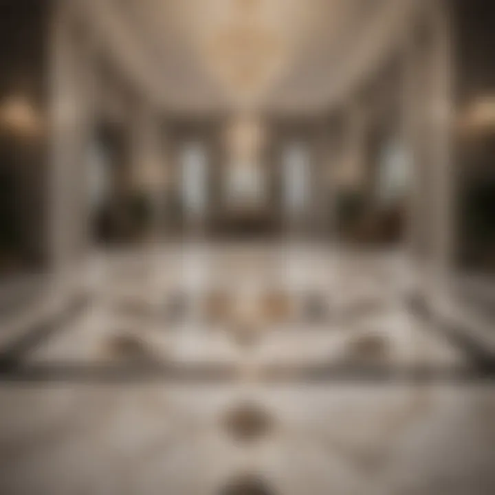 Contemporary marble floor patterns in a stylish foyer