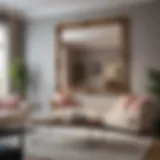 Elegant living room featuring a 5ft wall mirror