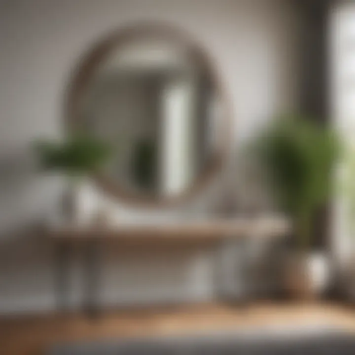 Stylish entryway showcasing a 5ft wall mirror as a focal point