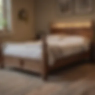 DIY vintage farmhouse bed frame project in progress