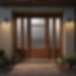 Stylish ranch style exterior door with glass panels