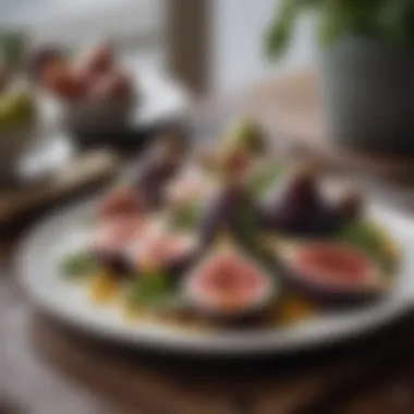 Culinary Dishes Featuring Figs A variety of dishes featuring figs, highlighting culinary versatility