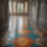 Elegant tile floor showcasing vibrant colors