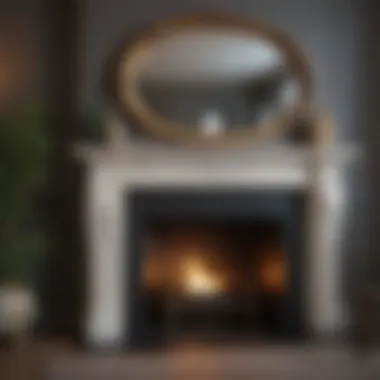 Elegant Fireplace Mantle with Decorative Mirror Elegant mantel showcasing a large decorative mirror and stylish accents