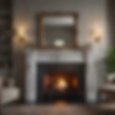 Sophisticated Fireplace Mantle Design Sophisticated fireplace mantle with an ornate mirror reflecting a cozy living space
