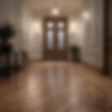 Elegant Wooden Flooring Enhancing the Entrance Elegant wooden flooring at the front entrance