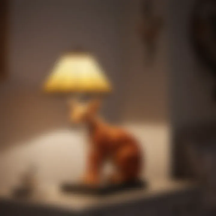 A whimsical bedside lamp featuring a quirky animal design and vivid colors