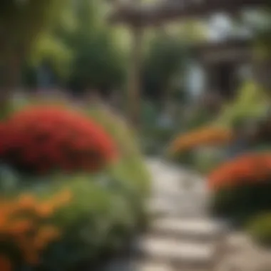 A vibrant garden showcasing seasonal blooms and creative plant arrangements.