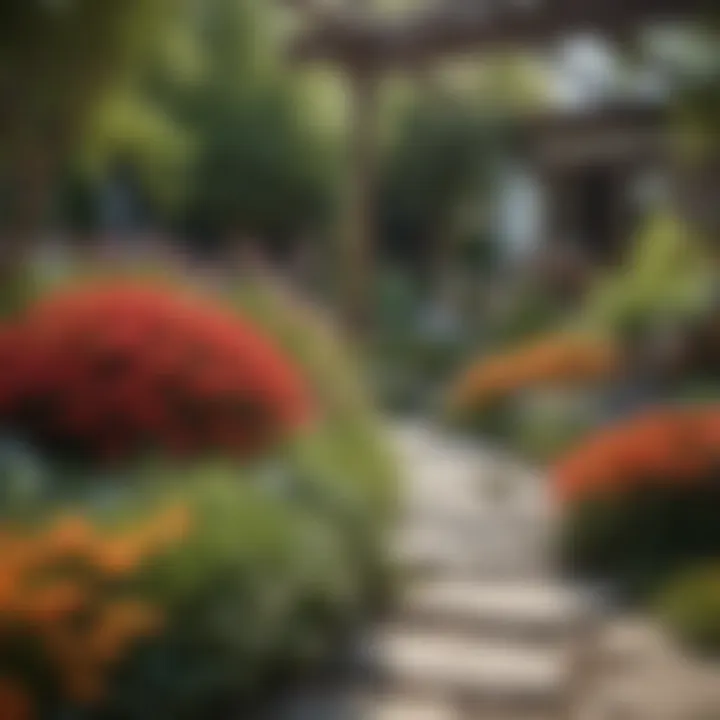 A vibrant garden showcasing seasonal blooms and creative plant arrangements.