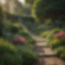 A beautifully landscaped garden with a variety of plants and flowers