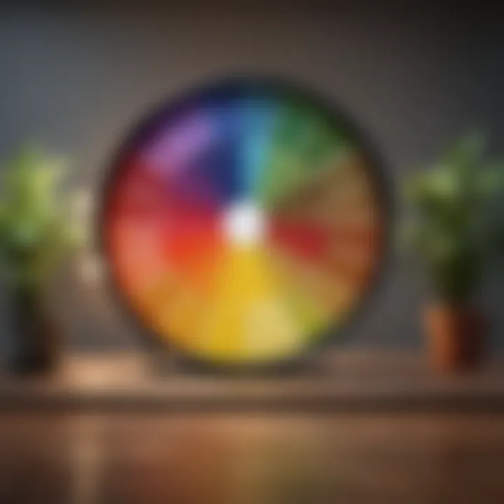 Color wheel illustrating color theory principles