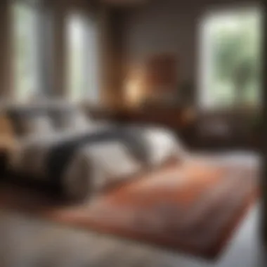 Rug Sizes in a Stylish Bedroom Various rug sizes displayed in a stylish bedroom