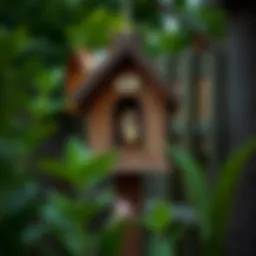 A well-placed bat house in a garden setting