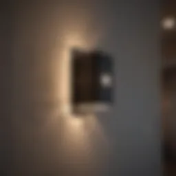 Elegant wall-mounted night light in a hallway